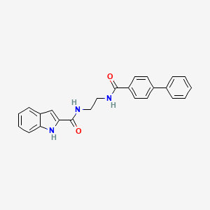 molecular formula C24H21N3O2 B12169518 N-{2-[(biphenyl-4-ylcarbonyl)amino]ethyl}-1H-indole-2-carboxamide 