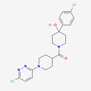 molecular formula C21H24Cl2N4O2 B12169547 (4-(4-Chlorophenyl)-4-hydroxypiperidin-1-yl)(1-(6-chloropyridazin-3-yl)piperidin-4-yl)methanone 