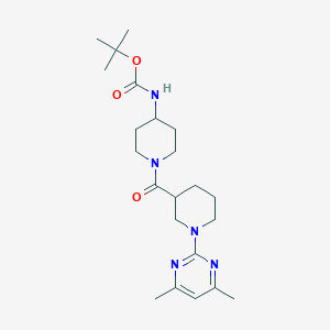 molecular formula C22H35N5O3 B12169571 Tert-butyl (1-{[1-(4,6-dimethylpyrimidin-2-yl)piperidin-3-yl]carbonyl}piperidin-4-yl)carbamate 