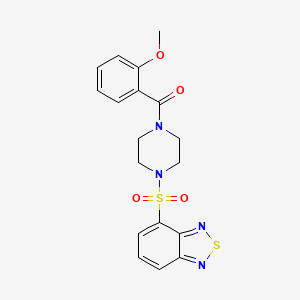 molecular formula C18H18N4O4S2 B12169576 [4-(2,1,3-Benzothiadiazol-4-ylsulfonyl)piperazin-1-yl](2-methoxyphenyl)methanone 