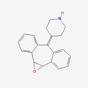 molecular formula C20H19NO B1216963 Piperidine, 4-(1a,10b-dihydro-6H-dibenzo(3,4:6,7)cyclohept(1,2-b)oxiren-6-ylidene)- CAS No. 54191-03-6