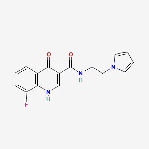 molecular formula C16H14FN3O2 B12169641 8-fluoro-4-hydroxy-N-[2-(1H-pyrrol-1-yl)ethyl]quinoline-3-carboxamide 