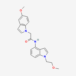 molecular formula C22H23N3O3 B12169675 N-[1-(2-methoxyethyl)-1H-indol-4-yl]-2-(5-methoxy-1H-indol-1-yl)acetamide 