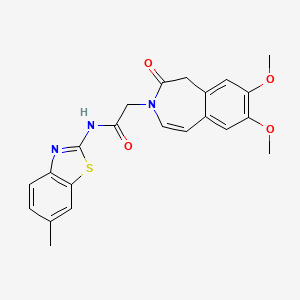 molecular formula C22H21N3O4S B12169679 2-(7,8-dimethoxy-2-oxo-1H-benzo[d]azepin-3(2H)-yl)-N-(6-methylbenzo[d]thiazol-2-yl)acetamide 