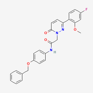 molecular formula C26H22FN3O4 B12169689 N-[4-(benzyloxy)phenyl]-2-[3-(4-fluoro-2-methoxyphenyl)-6-oxopyridazin-1(6H)-yl]acetamide 