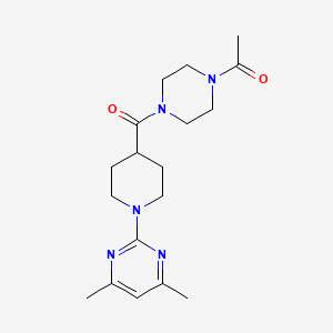 molecular formula C18H27N5O2 B12169708 1-(4-{[1-(4,6-Dimethylpyrimidin-2-yl)piperidin-4-yl]carbonyl}piperazin-1-yl)ethanone 