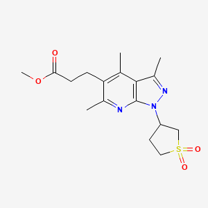molecular formula C17H23N3O4S B12169713 methyl 3-(1-(1,1-dioxidotetrahydrothiophen-3-yl)-3,4,6-trimethyl-1H-pyrazolo[3,4-b]pyridin-5-yl)propanoate 