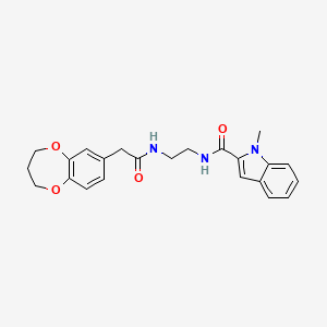molecular formula C23H25N3O4 B12169812 N-{2-[(3,4-dihydro-2H-1,5-benzodioxepin-7-ylacetyl)amino]ethyl}-1-methyl-1H-indole-2-carboxamide 