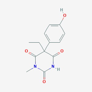 molecular formula C13H14N2O4 B1216984 2,4,6(1H,3H,5H)-Pyrimidinetrione, 5-ethyl-5-(4-hydroxyphenyl)-1-methyl- CAS No. 79025-08-4