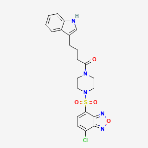 molecular formula C22H22ClN5O4S B12169840 1-{4-[(7-chloro-2,1,3-benzoxadiazol-4-yl)sulfonyl]piperazin-1-yl}-4-(1H-indol-3-yl)butan-1-one 