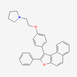molecular formula C30H27NO2 B1216988 1-(2-(p-(2-Phenylnaphtho(2,1-b)furan-1-yl)phenoxy)ethyl)pyrrolidine CAS No. 24365-61-5