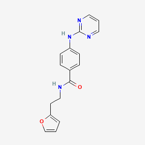 molecular formula C17H16N4O2 B12169887 N-[2-(furan-2-yl)ethyl]-4-(pyrimidin-2-ylamino)benzamide 