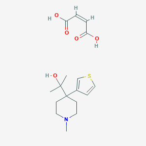 molecular formula C17H25NO5S B121699 4-(3-Thienyl)-alpha,alpha,1-trimethyl-4-piperidinemethanol hemifumarate salt CAS No. 151656-58-5