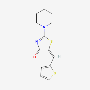 molecular formula C13H14N2OS2 B12169966 (5E)-2-piperidin-1-yl-5-(thiophen-2-ylmethylidene)-1,3-thiazol-4-one 