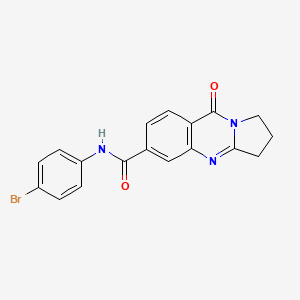 molecular formula C18H14BrN3O2 B12169978 N-(4-bromophenyl)-9-oxo-1,2,3,9-tetrahydropyrrolo[2,1-b]quinazoline-6-carboxamide 