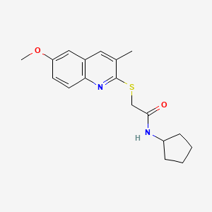 molecular formula C18H22N2O2S B1216998 N-cyclopentyl-2-[(6-methoxy-3-methyl-2-quinolinyl)thio]acetamide 