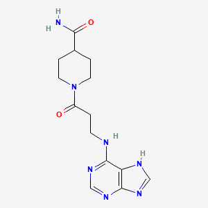 molecular formula C14H19N7O2 B12169985 1-[N-(7H-purin-6-yl)-beta-alanyl]piperidine-4-carboxamide 