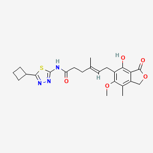 molecular formula C23H27N3O5S B12169986 (E)-N-(5-cyclobutyl-1,3,4-thiadiazol-2-yl)-6-(4-hydroxy-6-methoxy-7-methyl-3-oxo-1,3-dihydroisobenzofuran-5-yl)-4-methylhex-4-enamide 