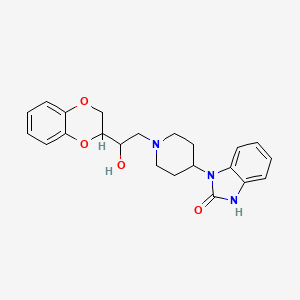 molecular formula C22H25N3O4 B1217001 3-[1-[2-(2,3-dihydro-1,4-benzodioxin-3-yl)-2-hydroxyethyl]piperidin-4-yl]-1H-benzimidazol-2-one CAS No. 53786-06-4