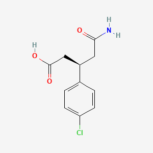 molecular formula C11H12ClNO3 B1217003 (R)-3-(4-Chlorophenyl)-5-amino-5-oxovaleric acid 