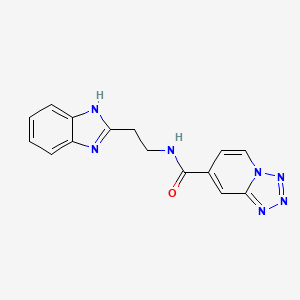 molecular formula C15H13N7O B12170032 N-[2-(1H-benzimidazol-2-yl)ethyl]tetrazolo[1,5-a]pyridine-7-carboxamide 