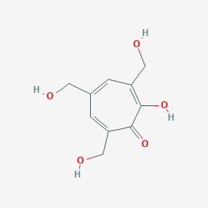 molecular formula C10H12O5 B1217004 2-Hydroxy-3,5,7-tris(hydroxymethyl)-1-cyclohepta-2,4,6-trienone 
