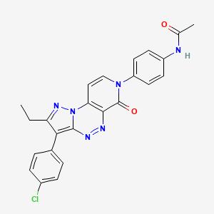 molecular formula C24H19ClN6O2 B12170067 N-{4-[3-(4-chlorophenyl)-2-ethyl-6-oxopyrazolo[5,1-c]pyrido[4,3-e][1,2,4]triazin-7(6H)-yl]phenyl}acetamide 