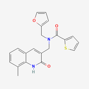 molecular formula C21H18N2O3S B1217008 N-(2-furanylmethyl)-N-[(8-methyl-2-oxo-1H-quinolin-3-yl)methyl]-2-thiophenecarboxamide 