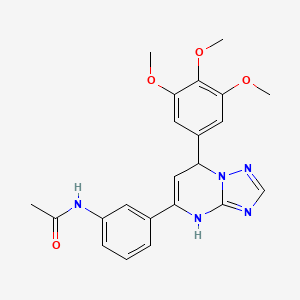 molecular formula C22H23N5O4 B12170125 N-{3-[7-(3,4,5-trimethoxyphenyl)-4,7-dihydro[1,2,4]triazolo[1,5-a]pyrimidin-5-yl]phenyl}acetamide 