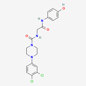 molecular formula C19H20Cl2N4O3 B12170133 4-(3,4-dichlorophenyl)-N-{2-[(4-hydroxyphenyl)amino]-2-oxoethyl}piperazine-1-carboxamide 