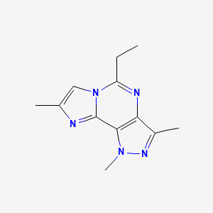 molecular formula C12H15N5 B1217017 5-Ethyl-1,3,8-trimethyl-1H-imidazo(1,2-c)pyrazolo(3,4-e)pyrimidine CAS No. 89239-93-0