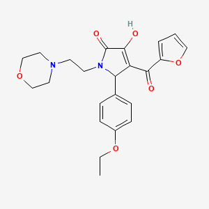 molecular formula C23H26N2O6 B12170244 (4E)-5-(4-ethoxyphenyl)-4-[furan-2-yl(hydroxy)methylidene]-1-[2-(morpholin-4-yl)ethyl]pyrrolidine-2,3-dione 