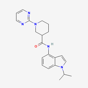 molecular formula C21H25N5O B12170286 N-[1-(propan-2-yl)-1H-indol-4-yl]-1-(pyrimidin-2-yl)piperidine-3-carboxamide 
