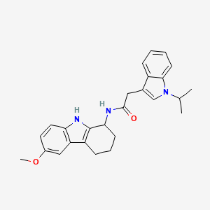 molecular formula C26H29N3O2 B12170293 N-(6-methoxy-2,3,4,9-tetrahydro-1H-carbazol-1-yl)-2-[1-(propan-2-yl)-1H-indol-3-yl]acetamide 