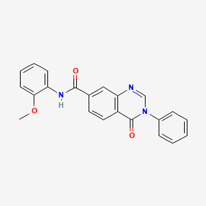 molecular formula C22H17N3O3 B12170310 N-(2-methoxyphenyl)-4-oxo-3-phenyl-3,4-dihydroquinazoline-7-carboxamide 