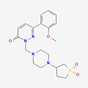 molecular formula C20H26N4O4S B12170328 2-((4-(1,1-dioxidotetrahydrothiophen-3-yl)piperazin-1-yl)methyl)-6-(2-methoxyphenyl)pyridazin-3(2H)-one 