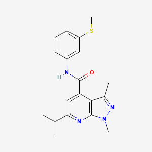 molecular formula C19H22N4OS B12170343 1,3-dimethyl-N-[3-(methylsulfanyl)phenyl]-6-(propan-2-yl)-1H-pyrazolo[3,4-b]pyridine-4-carboxamide 
