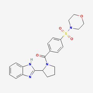 molecular formula C22H24N4O4S B12170381 [2-(1H-benzimidazol-2-yl)pyrrolidin-1-yl][4-(morpholin-4-ylsulfonyl)phenyl]methanone 