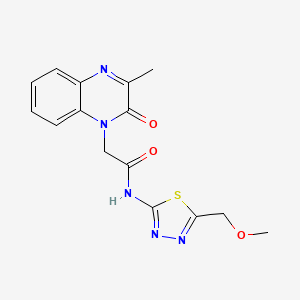 molecular formula C15H15N5O3S B12170390 N-(5-(methoxymethyl)-1,3,4-thiadiazol-2-yl)-2-(3-methyl-2-oxoquinoxalin-1(2H)-yl)acetamide 