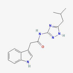 molecular formula C16H19N5O B12170441 2-(1H-indol-3-yl)-N-[3-(2-methylpropyl)-1H-1,2,4-triazol-5-yl]acetamide 