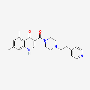 molecular formula C23H26N4O2 B12170451 (4-Hydroxy-5,7-dimethylquinolin-3-yl){4-[2-(pyridin-4-yl)ethyl]piperazin-1-yl}methanone 