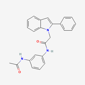 molecular formula C24H21N3O2 B12170462 N-[3-(acetylamino)phenyl]-2-(2-phenyl-1H-indol-1-yl)acetamide 
