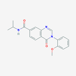 molecular formula C19H19N3O3 B12170469 3-(2-methoxyphenyl)-4-oxo-N-(propan-2-yl)-3,4-dihydroquinazoline-7-carboxamide 