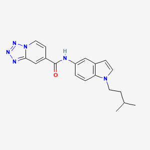 molecular formula C19H20N6O B12170537 N-[1-(3-methylbutyl)-1H-indol-5-yl]tetrazolo[1,5-a]pyridine-7-carboxamide 