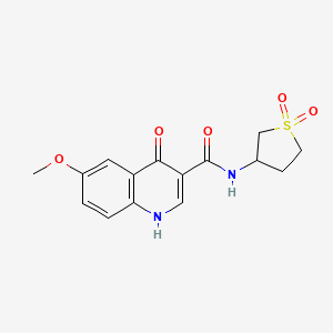 molecular formula C15H16N2O5S B12170545 N-(1,1-dioxidotetrahydrothiophen-3-yl)-4-hydroxy-6-methoxyquinoline-3-carboxamide 