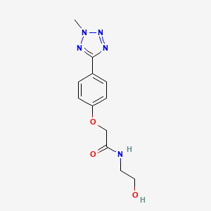 molecular formula C12H15N5O3 B12170548 N-(2-hydroxyethyl)-2-[4-(2-methyl-2H-tetrazol-5-yl)phenoxy]acetamide 