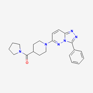 molecular formula C21H24N6O B12170581 [1-(3-Phenyl[1,2,4]triazolo[4,3-b]pyridazin-6-yl)piperidin-4-yl](pyrrolidin-1-yl)methanone 