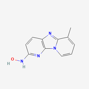 molecular formula C11H10N4O B1217063 N-(10-methyl-1,3,8-triazatricyclo[7.4.0.02,7]trideca-2(7),3,5,8,10,12-hexaen-4-yl)hydroxylamine CAS No. 73341-53-4