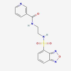 molecular formula C14H13N5O4S B12170652 N-{2-[(2,1,3-benzoxadiazol-4-ylsulfonyl)amino]ethyl}pyridine-3-carboxamide 