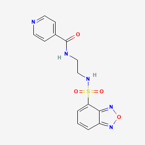 molecular formula C14H13N5O4S B12170667 N-{2-[(2,1,3-benzoxadiazol-4-ylsulfonyl)amino]ethyl}pyridine-4-carboxamide 